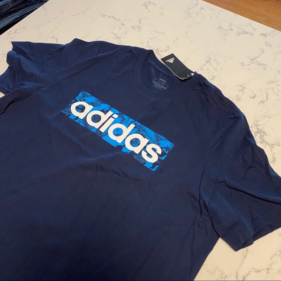 Adidas Men's Graphic T-Shirt Tee - Blue - Picture 3 of 8